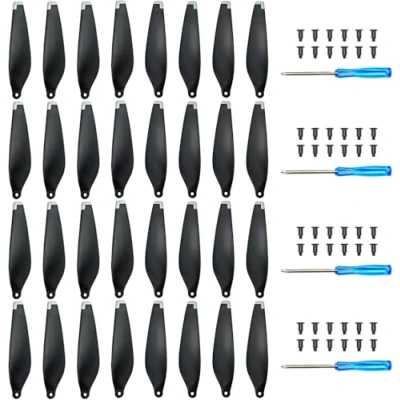 Image of Craznick 32pcs Propellers for DJI Mini 3 Replacement Prop Blades Spare Propeller Blade Low Noise Wings Drone Accessories with Exclusive Screws &amp; Screwdrivers Silver Tips