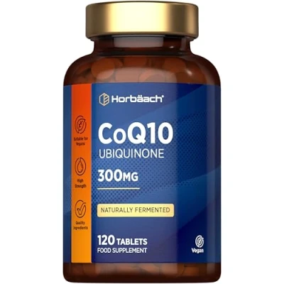Image of CoQ10 300mg High Strength Ubiquinone Coenzyme Q10 Supplement 120 Vegan Tablets for Men &amp; Women by Horbaach