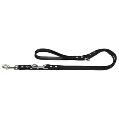 Image of HUNTER Nickel Plated Split Leather Basic Training Lead Rope, 13 x 200 cm, Medium, Black/Nappa Black