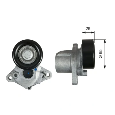 Image of 252812A200, 252812A850 Tensioner Pulley GATES T39293 PowerGrip KIA: Sportage III, cee‘d II Hatchback, Venga, HYUNDAI: ix35, i30 Hatchback