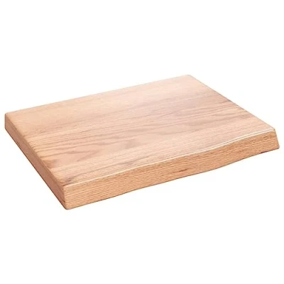 Image of vidaXL Wall Shelf Rustic Light Brown Solid Oak Wood Durable, Versatile, and Handmade with Live Edge