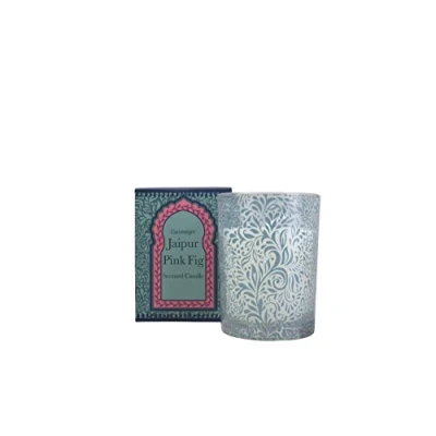 Image of CANDLELIGHT Jaipur Pink Fig Wax Filled Pot Candle in Gift Box Pear and Scent 220g