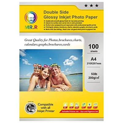 Image of MR.R Double Side Glossy A4 Inkjet Photo Paper 200gsm 100 Sheets per Pack