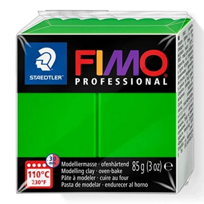 Image of STAEDTLER 8004 5 FIMO Professional Oven Hardening Polymer Modelling Clay, 85g Sap Green (Single Block)