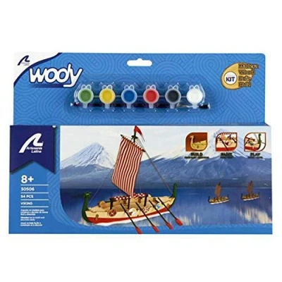Image of Artesania Latina Wooden Ship Model Kit for Kids +8 Drakkar Viking 30506N Models to Assemble Initiation Level