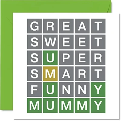 Image of Special Birthday Cards for Mum Word Puzzle Quiz Smart Funny Happy Card Mother from Son Daughter, 145mm x Mother&#039;s Day Greeting Mama Mom Mam Mammy