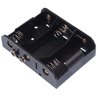Image of C x 3 Open Style Battery Holder Case With Press Studs