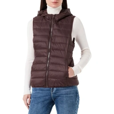 Image of Bestseller A/S Women&#039;s Onlnewtahoe OTW Noos Hood Waistcoat Coat, Mole, S