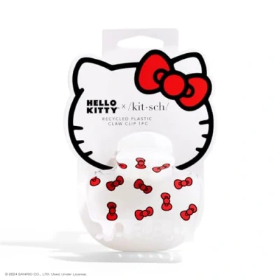 Image of Hello Kitty x Kitsch Recycled Plastic Puffy Medium Hair Clips for Women, Claw Thin Hair, Short Cute Claws, Bows
