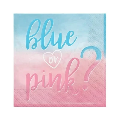 Image of Amscan 512703 The Big Gender Reveal Party Luncheon Napkins 16 Pack