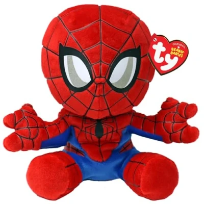 Image of TY Spiderman Marvel Avengers Beanie Babies Regular, Licensed Baby Soft Plush Toy, Collectible Cuddly Stuffed Teddy