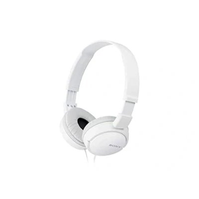 Image of Sony MDR ZX110 Wired Overhead Headphones, Neodymium Dynamic Drivers, Swivel Fold Design White