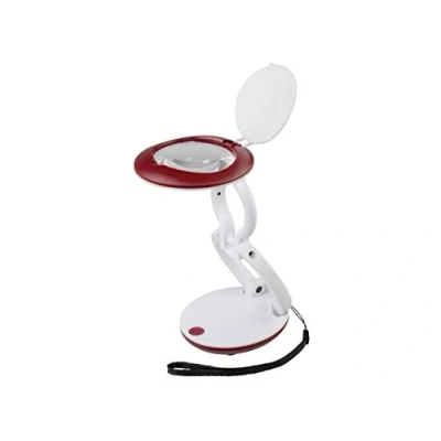Image of Daylight Company DN1350 Compact, Foldable Magnifying Light, White/Red, 8.2cm x 16.5cm 7.6cm