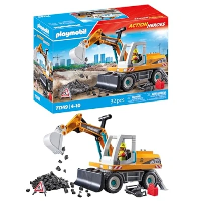 Image of Playmobil Action Heroes Big Digger Construction Toy for Kids Playset Children Aged 4 and Over 71749