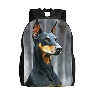 Image of AABSTBFM Doberman Lightweight School Backpack Classic College Rucksack Bags 15 Inch Laptop Daypack For Girls Boys