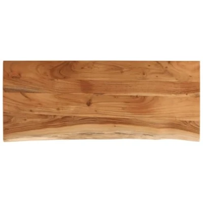 Image of vidaXL Solid Acacia Wood Table Top for Bar Table, Side or Custom Decor, Rectangular and Live Edge, Brown, 110x40x2.5 cm