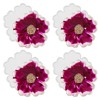 Image of RESINWORLD 4 Pack inches Flower Coaster Molds(No Designs on Mold), Floral Silicone Molds for Epoxy Resin, Glossy Geode Aagate Coasters Molds, Resin Coasters, Candle Holder