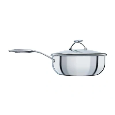Image of Circulon SteelShield C Series Stainless Steel Deep Frying Pan with Lid 24cm / 3.3L Induction Saute &amp; Metal Spoon Hybrid Non Stick, Utensil Safe Dishwasher Cookware
