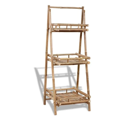Image of vidaXL 3 Tier Folding Bamboo Plant Rack