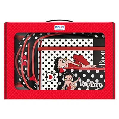 Image of Dohe Gift Set Betty Boop Backpack, Refillable Folder and Triple Pencil Case