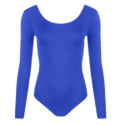 Image of Crazy Chick® New Girl Children Ballet Dance Leotard Bodysuit Gymnastics Long Sleeved Dancewear Fancy Dress UK Age 3 13 Year (Royal Blue, 7 8 Years)