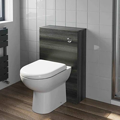 Image of 500mm Bathroom Toilet Back to Wall BTW Furniture Unit Pan Soft Close Seat Grey