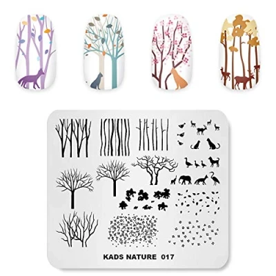 Image of KADS Nail Stamping Plate Coconut Tree Nature Template Image Design Plates for Art Decoration and DIY (NA028)