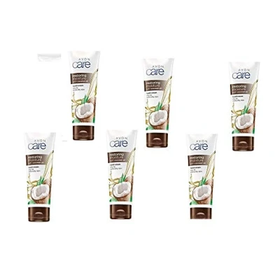 Image of Pack of 6 Avon Care restoring moisture hand cream with coconut oil for dry to extra skin x 75ml tubes