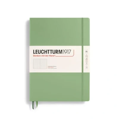 Image of LEUCHTTURM1917 370260 Notebook Master Classic (A4+), Hardcover, 235 Numbered Pages, Sage, Dotted