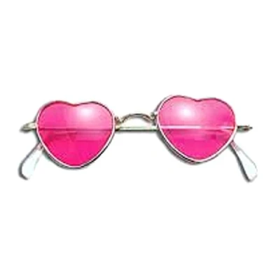 Image of 60s 70s Hippy Glasses Pink Metal Frame Heart Hippie Lennon Fancy Dress