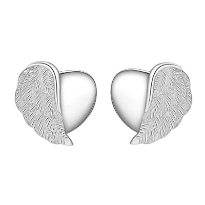 Image of Viwind Women&#039;s Ear Studs Silver 925 Ladies Sweet Engelsrufer Angel Wings Jewelry Gift with Showc (silver)