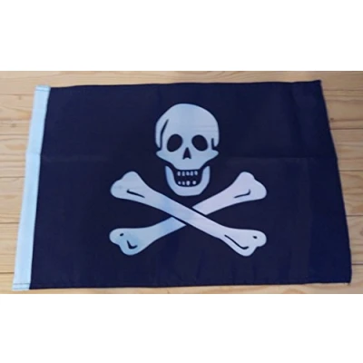 Image of Silverbak PIRATE FLAG 45cm x 30cm 18&quot; 12&quot; Skull &amp; Crossbones