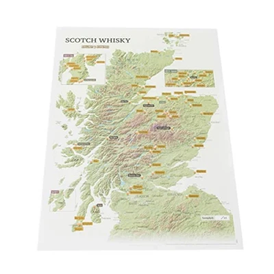 Image of Whisky Distilleries Collect and Scratch Print Poster for Scotch lovers 29.7 (w) x 42.0 (h) cm