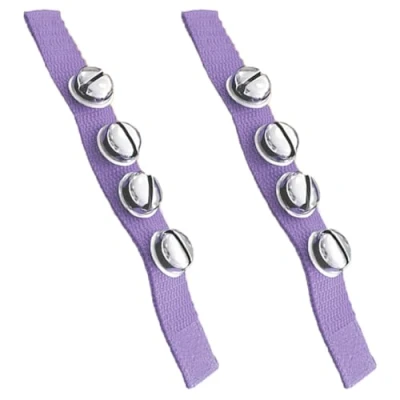 Image of 2 Pcs Multi Color Musical Rhythm Toys and Nylon Band Wrist Bell Ankle Bells Foot Instrument for Kids Baby Adult Best Holiday Birthday Party Gifts（Purple)
