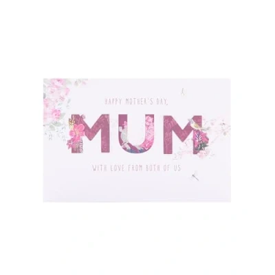 Image of UK Greetings Mother&#039;s Day Card for Mum from Both of Us Pink Floral Design