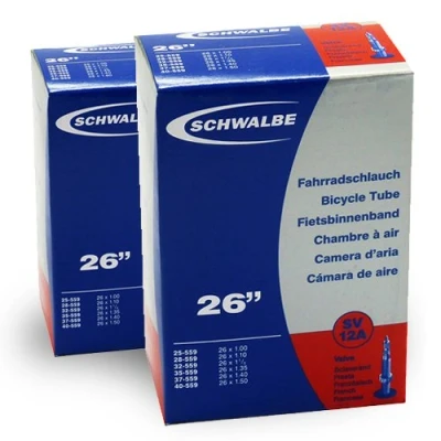 Image of Schwalbe SV12 A (25 40/559 mm) Set of 2 Bicycle Inner Tube with Presta Valve Plus 3 Free) Tyre Lever