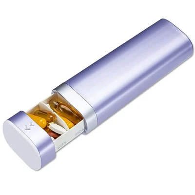 Image of Pill Organizer 7 Day, Betife Daily Box, Weekly Travel Case, Cute Holder to Hold Vitamins, Medicines, Pills, Supplements (Purple)
