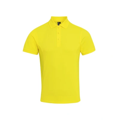 Image of Premier Mens Coolchecker Plus Pique Polo With CoolPlus (Yellow) Size 2XL