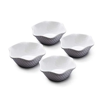 Image of WM Bartleet &amp; Sons 1750 TSET126 Traditional Porcelain Set of 4 Individual Ice Cream, Sorbet and Dessert Bowl, 12cm White
