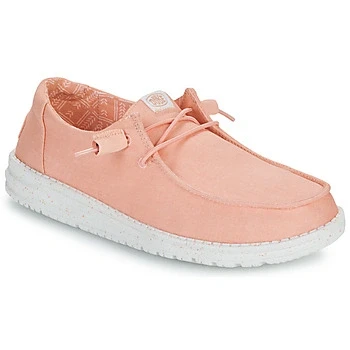 Image of HEYDUDE Wendy Canvas women&#039;s Slip ons (Shoes) in Pink