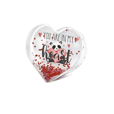 Image of Legami Photo Frame with Glitter, 10 x 9 cm, in PC and Liquid, Red Glitter Variant, Table Frame, One Replaceable Photograph Included, Small