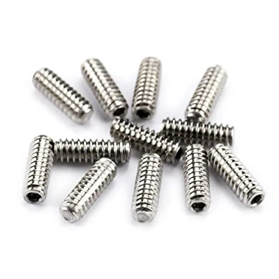 Image of Musiclily Pro #4 40X5/16&quot; Stainless Steel Saddle Height Screws for American Strat Tele Style Electric Guitar Bridge,Original Color (Set of 12)