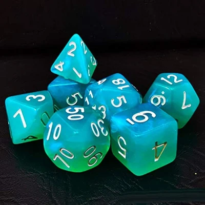 Image of Bescon Moonstone Dice Set Turquoise, Polyhedral RPG