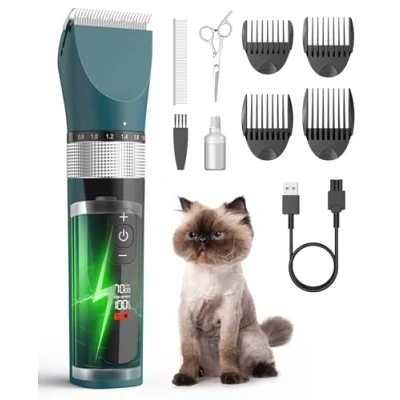 Image of oneisall Cat Clippers for Matted Fur, 5 Speed Quiet Cordless Cat&amp;Dog Grooming Long Hair,IPX6 Waterproof Dog Trimmer Shaver Dogs Cats Animals