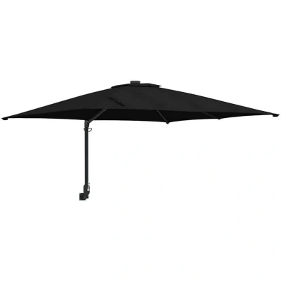 Image of vidaXL Patio Umbrella Black Polyester, Steel Large Tiltable