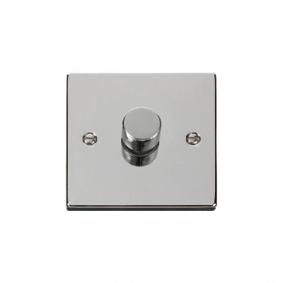Image of Click Deco 1 Gang 2 Way 100W LED Dimmer Switch Polished Chrome