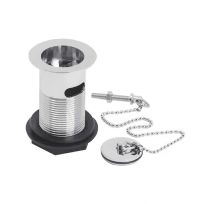Image of Chrome Basin Waste with Brass Plug &amp; Ball Chain