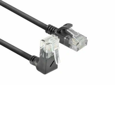Image of ACT CAT6A Network Cable 90 Angled to Right, U/UTP LSZH LAN Thin 3.6 mm Slimline, Flexible Ethernet with RJ45 Connector, for Use in Data Centres, 1 Metre, Right DC2901