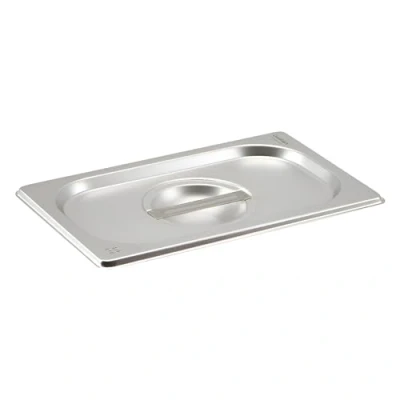 Image of Genware NEV GN14 LID Stainless Steel Gastronorm Pan with Lid, Size 1/4