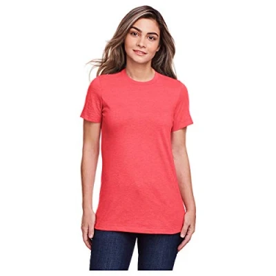 Image of Gildan Ladies Softstyle CVC T Shirt, Red Mist, Large